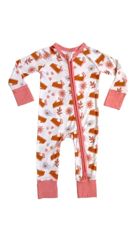 In My Jammers Pumpkin Pie Zipper Romper