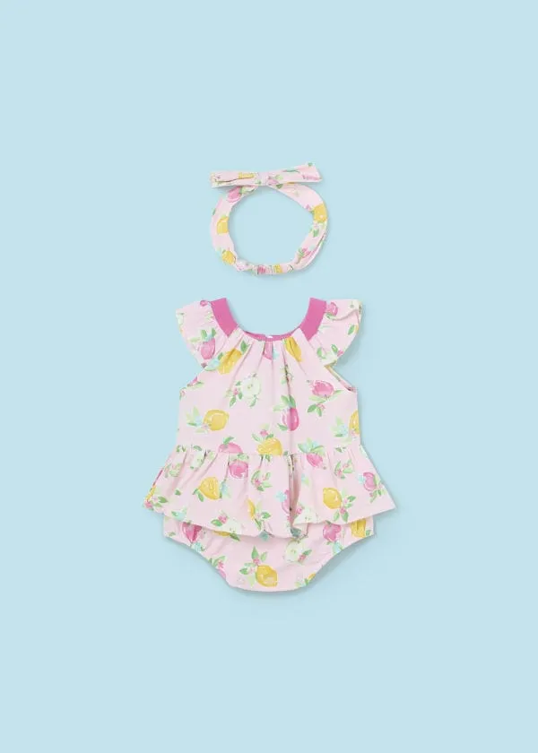 Mayoral Baby Romper with Headband