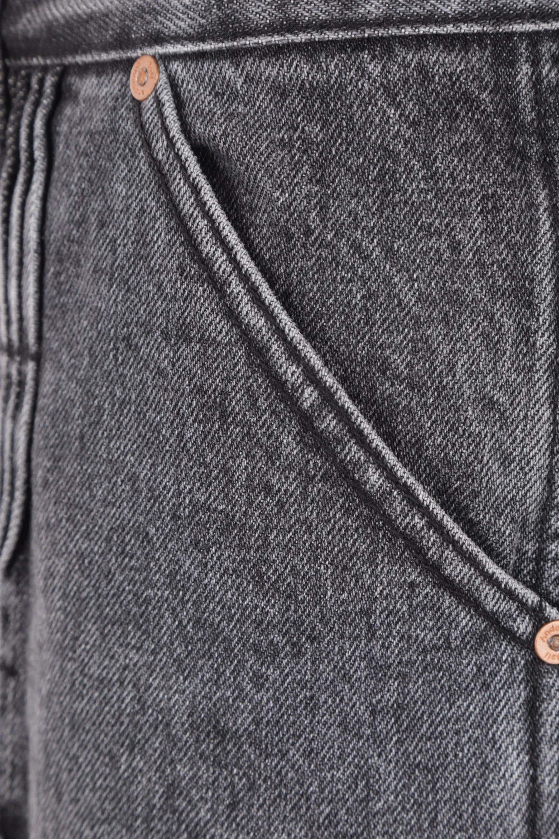 Pleated Wave Pattern Denim Jeans