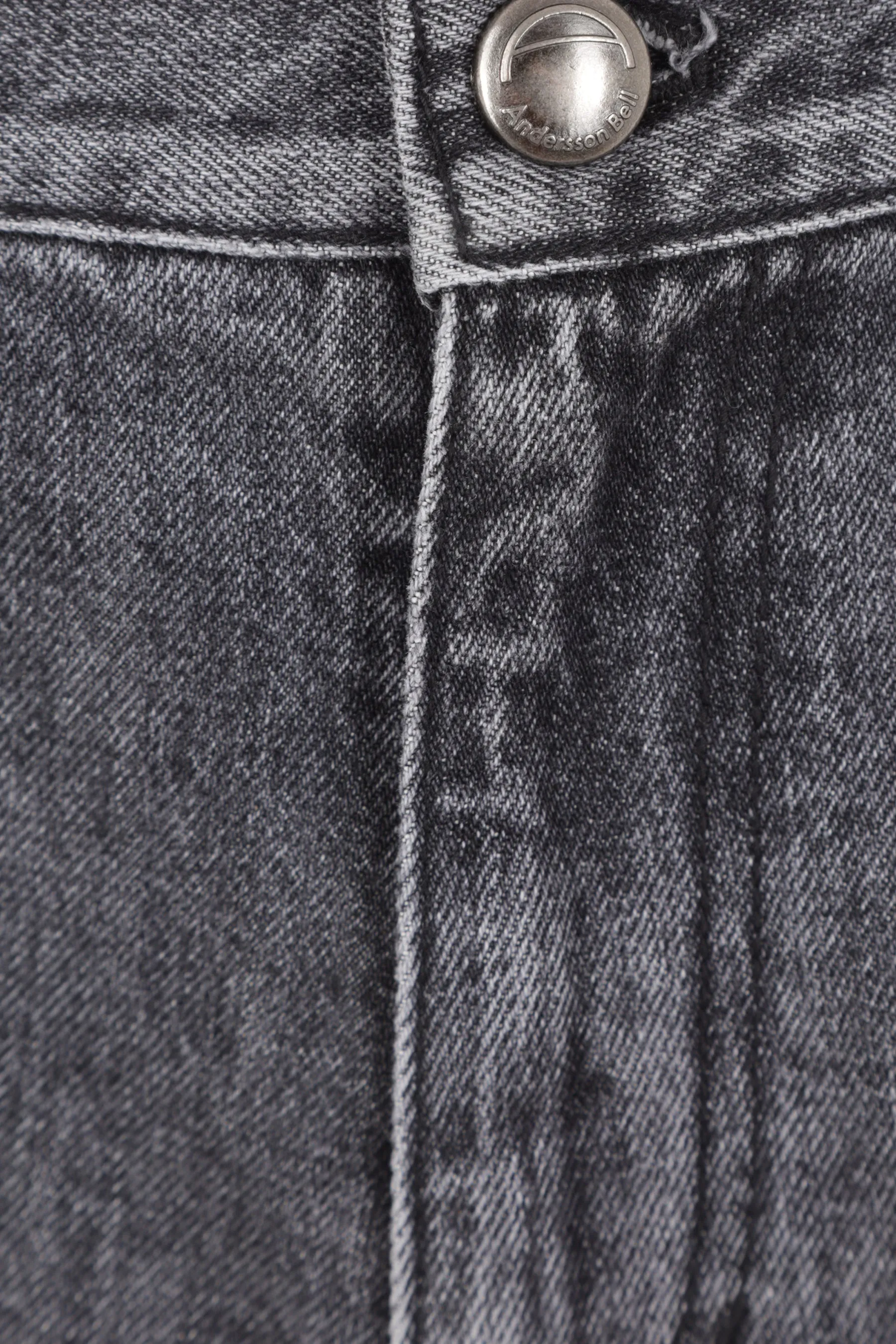 Pleated Wave Pattern Denim Jeans