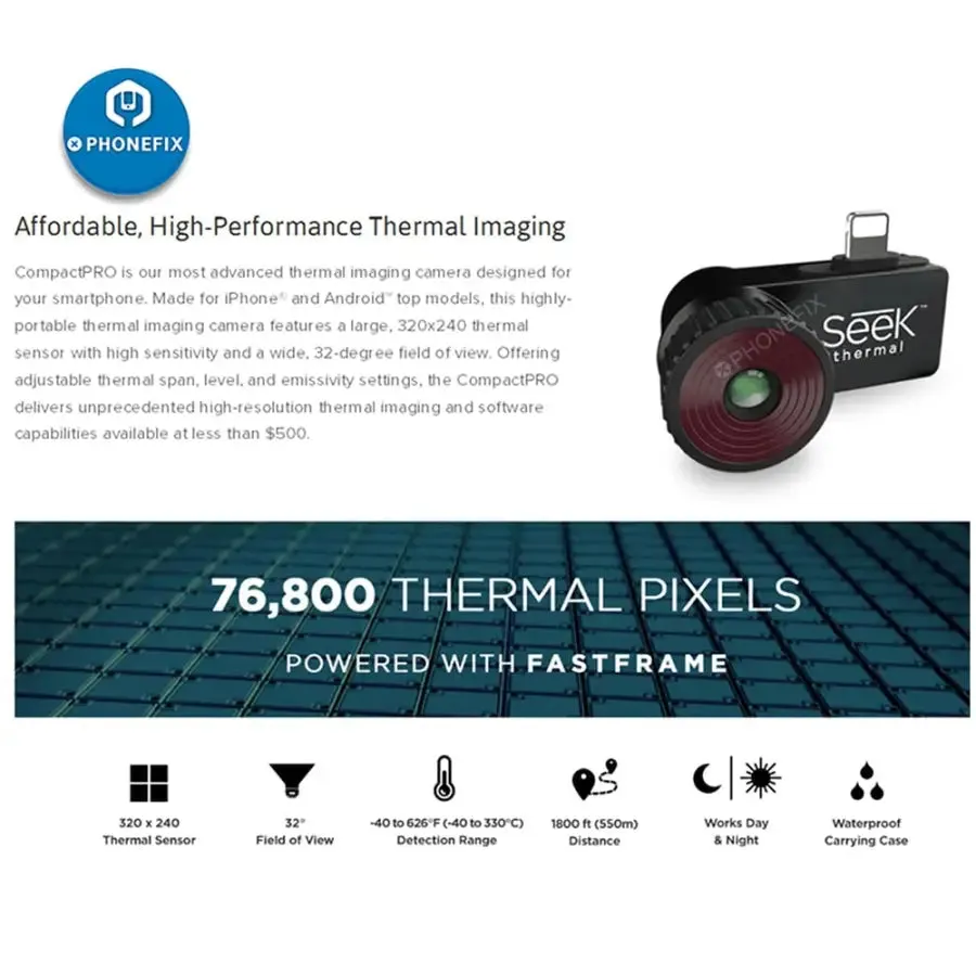 Seek Compact Pro Thermal Camera Night Vision For Phone PCB Repair