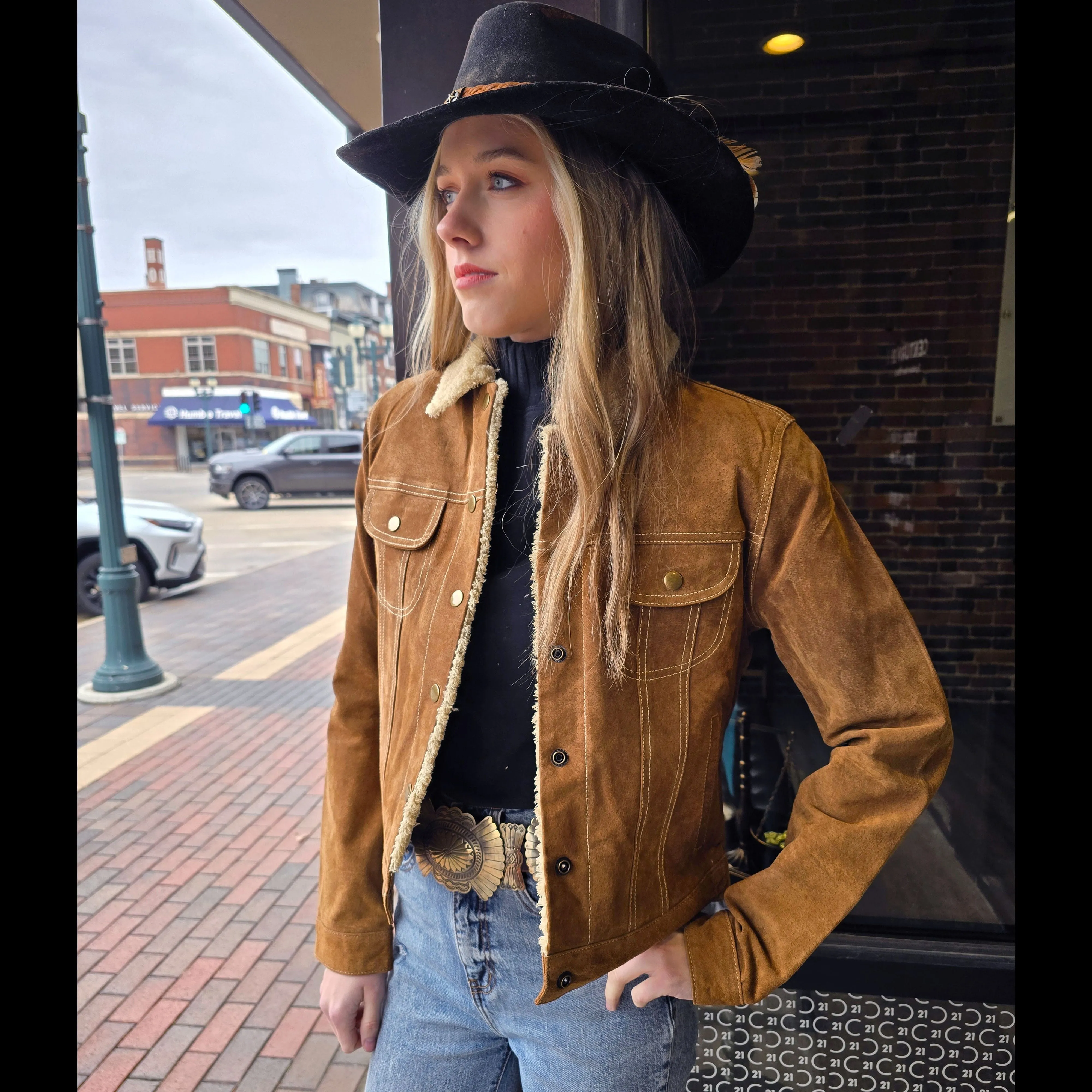 Suede Jean Jacket - Scully - Cinnamon - JSY10